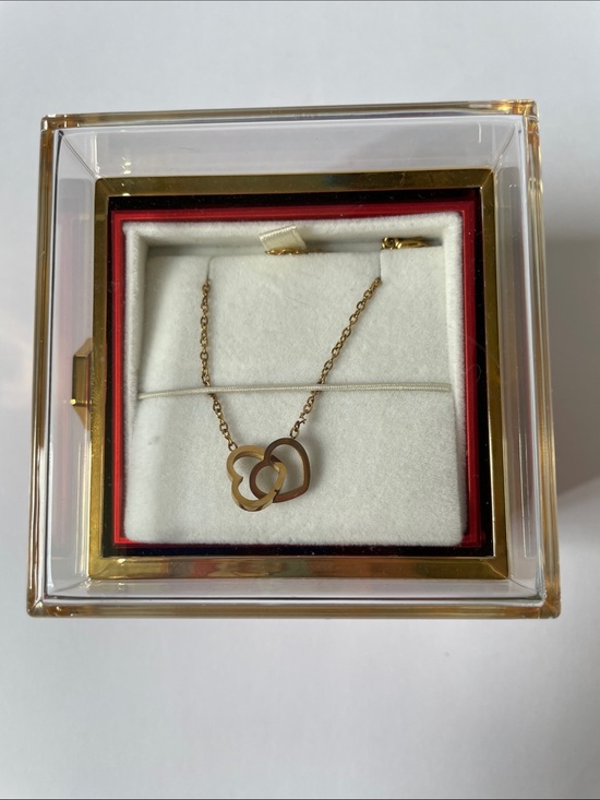 La Rosé Jewelry Jewelry - NIB La Rosé Jewelry Red Rose Display Box & 20” double heart necklace. 20”
